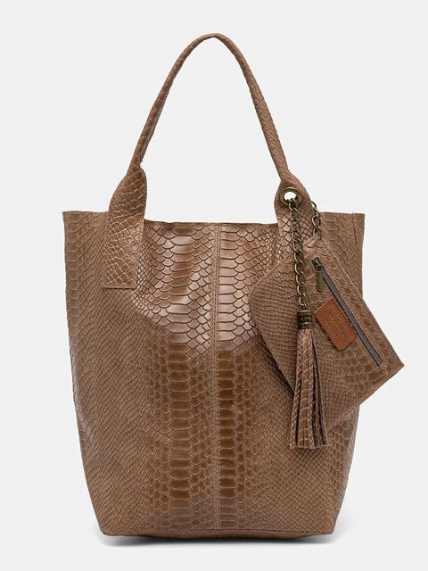 Answear Lab torebka skórzana kolor brązowy - zdjęcie produktu nr 1