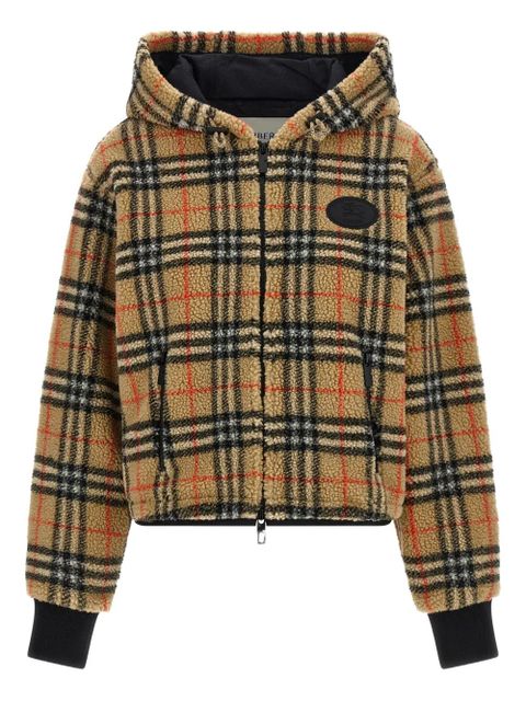 Burberry checked fleece jacket - Neutrals - zdjęcie produktu nr 1