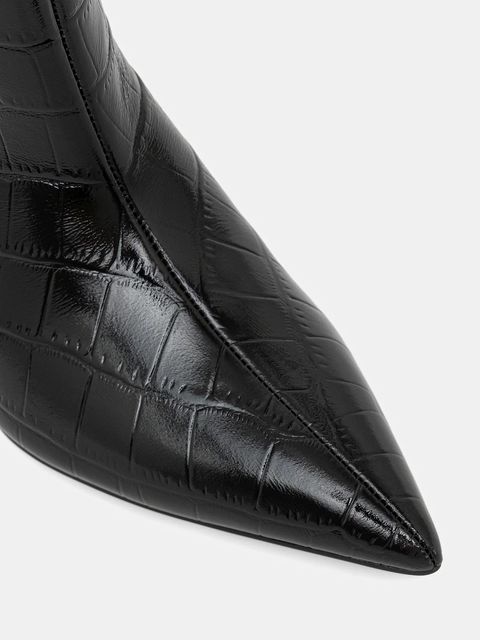 Answear.LAB kozaki skórzane kolor czarny na szpilce