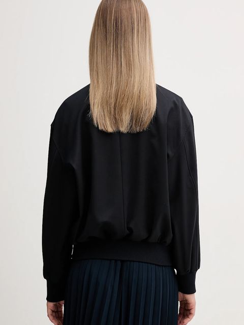 Tommy Hilfiger kurtka bomber z dodatkiem wełny kolor granatowy przejściowa oversize WW0WW49392