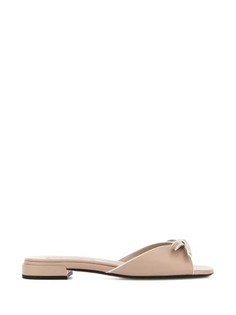 Miu Miu bow-embellished leather sandals - Neutrals - zdjęcie produktu nr 1