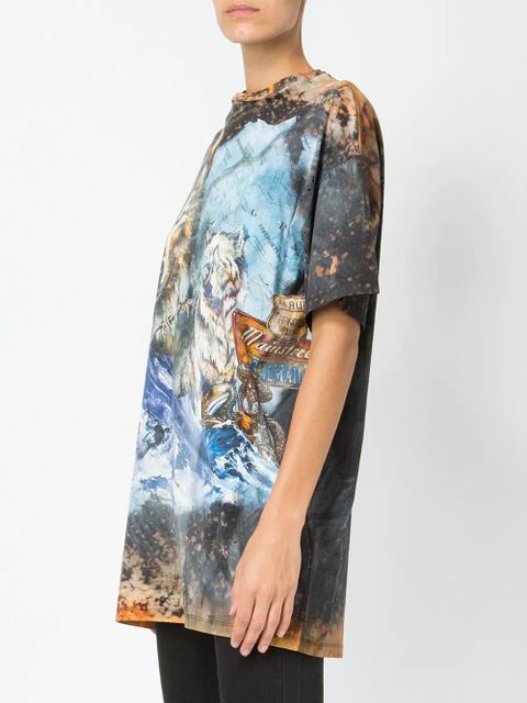 Balmain oversized wolf T-shirt - Multicolour