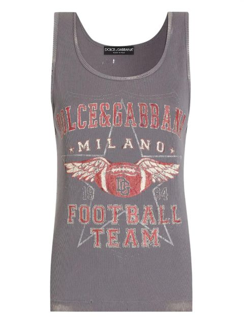 Dolce & Gabbana print-detail crew neck tank top - Grey - zdjęcie produktu nr 1