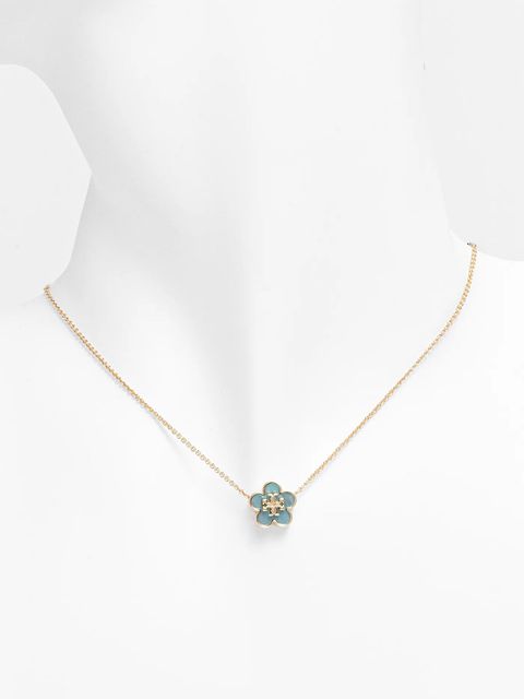 Tory Burch naszyjnik pozłacany Kira Flower Pendant 158996.702
