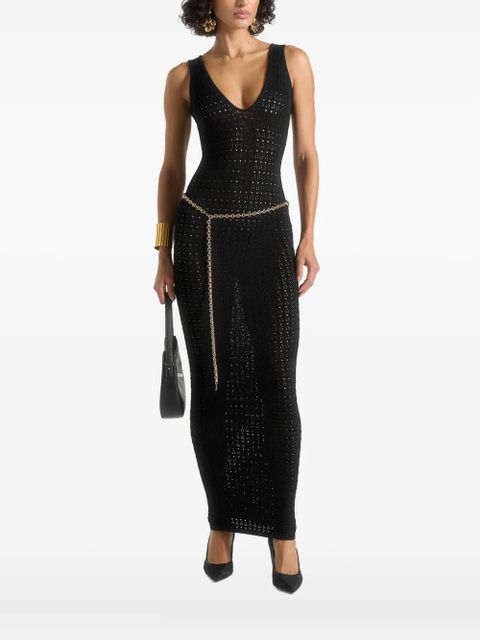 Manière De Voir pointelle open-back maxi dress - Black - zdjęcie produktu nr 1