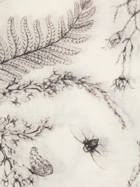 Alexander McQueen floral-print wool scarf - Neutrals - zdjęcie produktu nr 2