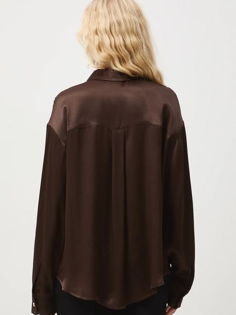 Medicine koszula damska kolor brązowy relaxed z kołnierzykiem klasycznym