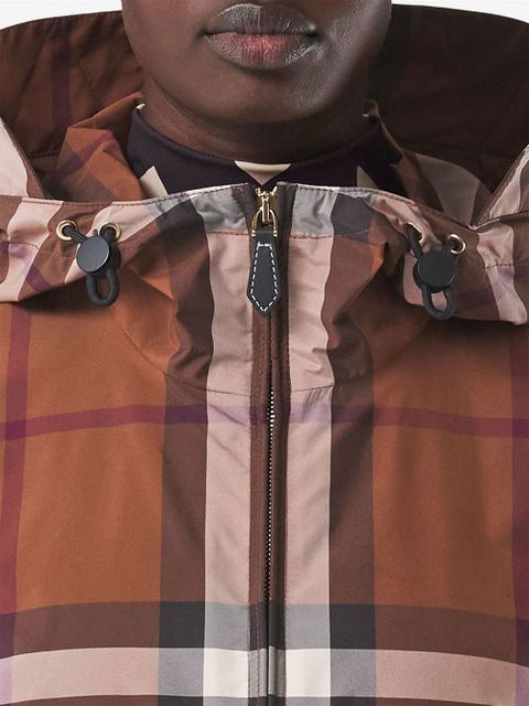 Burberry check-pattern lightweight parka jacket - Brown