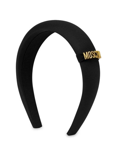Moschino logo-plaque padded headband - Black - zdjęcie produktu nr 2