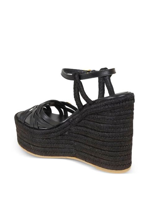 Valentino Garavani logo-detail heeled espadrilles - Black