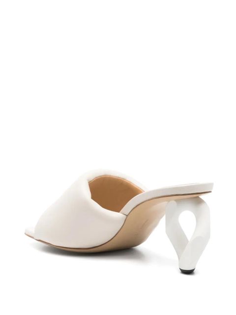 JW Anderson 70mm Chain-heel leather sandals - Neutrals