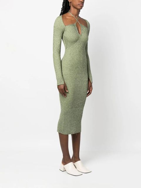 Simkhai crossover strap bodycon midi dress - Green