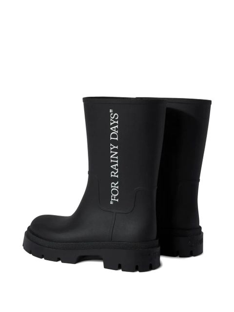 Off-White slogan-print platform boots - Black