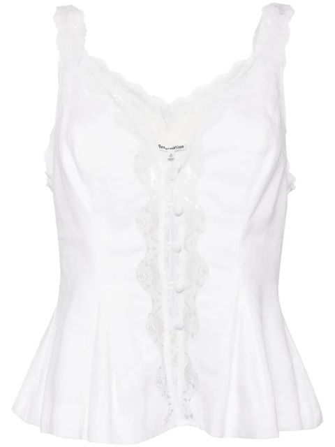 Reformation Josefina linen top - White - zdjęcie produktu nr 1