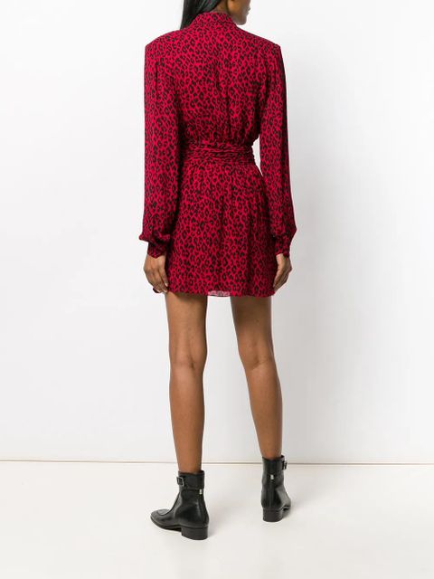 Saint Laurent leopard print dress - Red