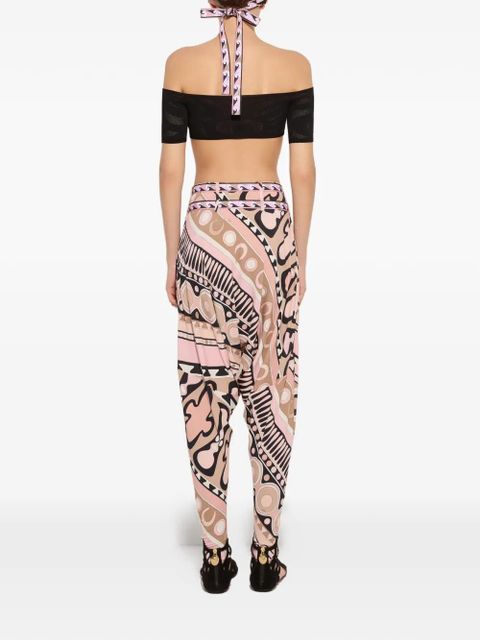 PUCCI flowing pants with printed belt - Pink