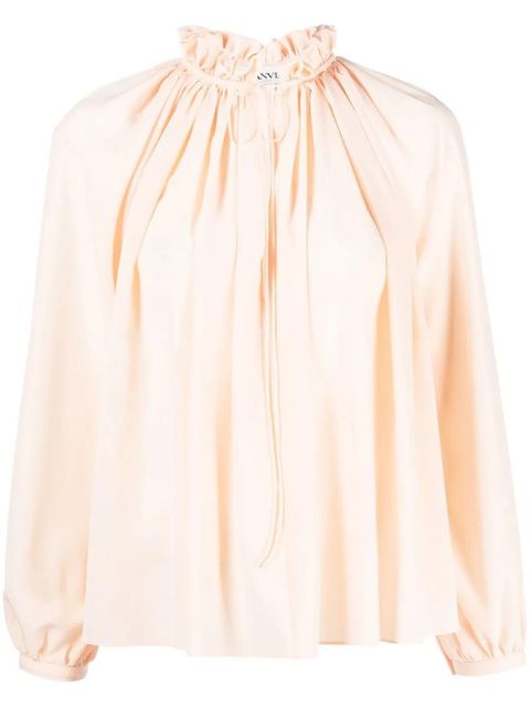 Lanvin pleated-neckline silk blouse - Orange - zdjęcie produktu nr 1