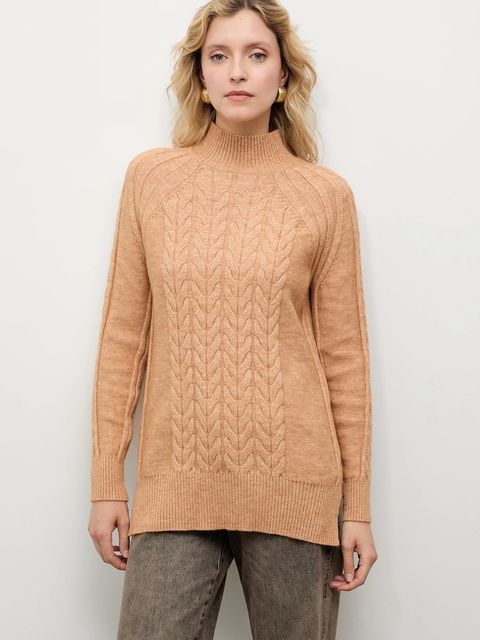 Answear.LAB sweter z kaszmirem damski kolor brązowy z półgolfem