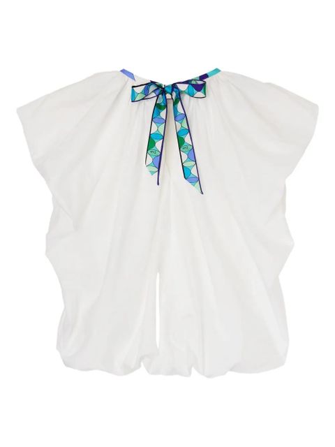 PUCCI printed-neckline voluminous top - White - zdjęcie produktu nr 2