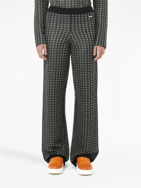 JW Anderson check-pattern logo-plaque trousers - Black - zdjęcie produktu nr 2