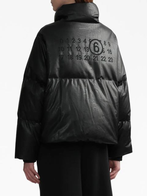 MM6 Maison Margiela numbers-motif padded jacket - Black