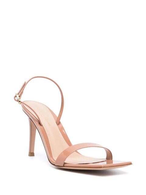 Gianvito Rossi Ribbon Stiletto 85mm leather sandals - Brown - zdjęcie produktu nr 2