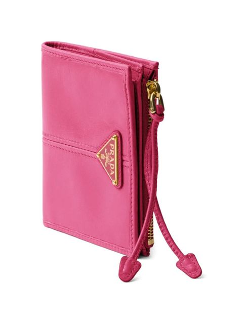 Prada triangle-logo small wallet - Pink