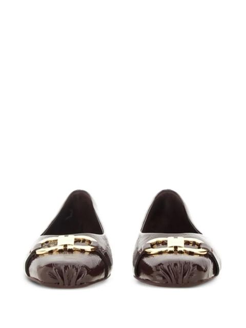 Ferragamo buckle ballet flats - Brown