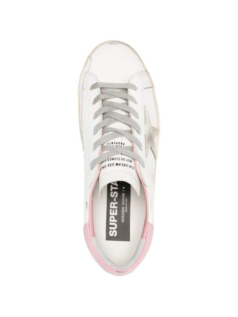 Golden Goose star appliqué leather sneakers - White