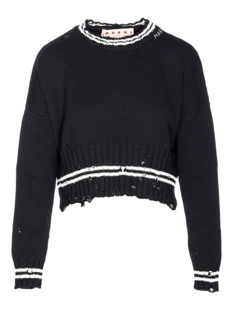 Marni distressed-effect jumper - Black - zdjęcie produktu nr 1