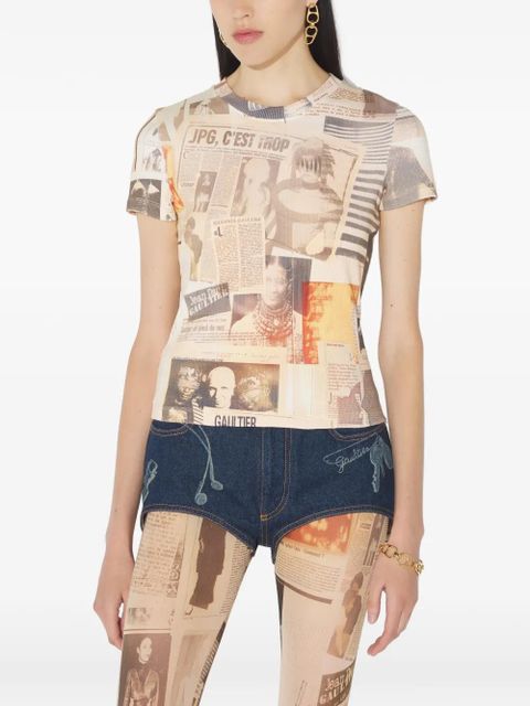 Jean Paul Gaultier journal-print T-shirt - Neutrals