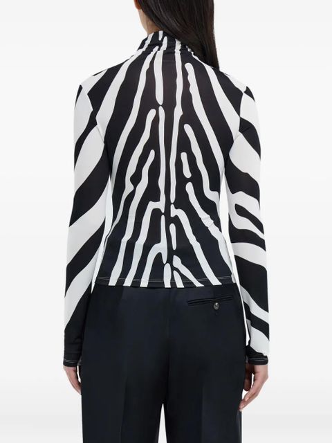 Ferragamo animal-print high-neck top - Black - zdjęcie produktu nr 2