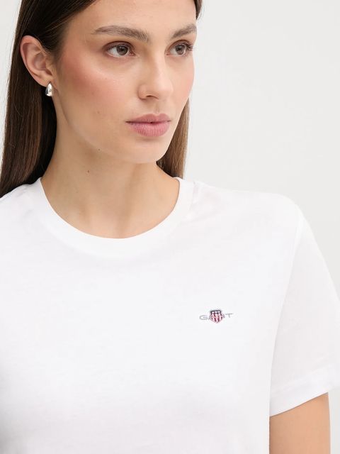 Gant t-shirt bawełniany damski kolor biały 4200200