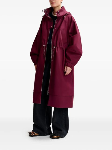 Essentiel Antwerp balloon-sleeve drawstring raincoat - Red