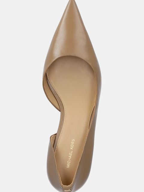 MICHAEL Michael Kors szpilki skórzane Elyse kolor beżowy 40F5EYMP1L.297