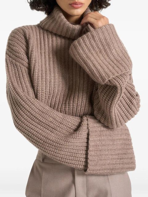 Manière De Voir Amaya roll-neck cuffed knit sweater - Neutrals
