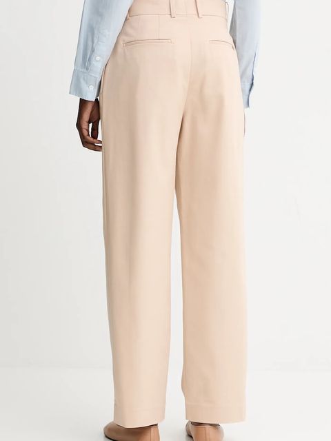 Calvin Klein spodnie damskie kolor beżowy szerokie high waist LV044D664G