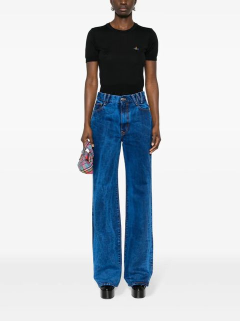 Vivienne Westwood Orb-embroidered knitted top - Black