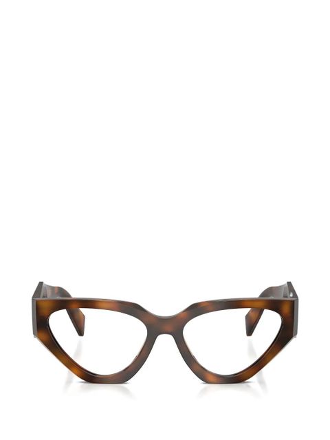 Prada Eyewear geometric-frame glasses - Brown - zdjęcie produktu nr 1