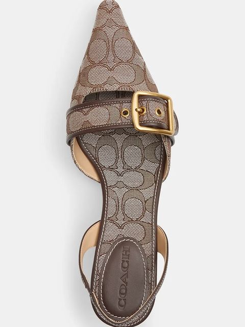 Coach szpilki Margot kolor beżowy CCV93