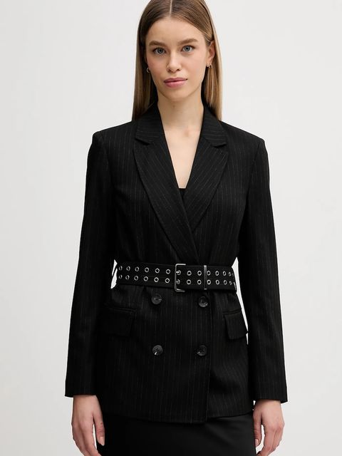 Sisley marynarka kolor czarny dwurzędowa wzorzysta 22T7LW03I - zdjęcie produktu nr 1