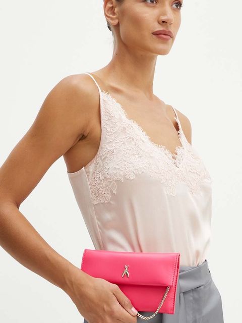 Patrizia Pepe kopertówka skórzana kolor fioletowy 2B0050 L011