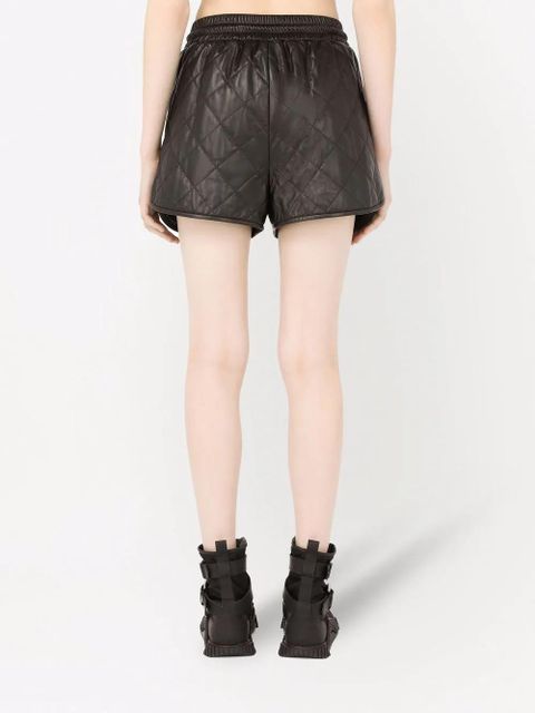 Dolce & Gabbana quilted leather track shorts - Black