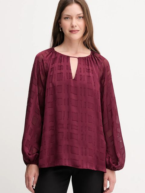 Joseph Ribkoff bluzka damska kolor bordowy gładka 253135 - zdjęcie produktu nr 1