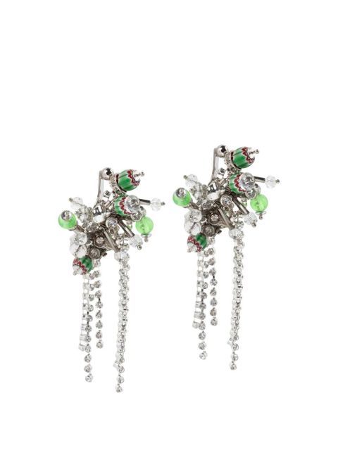 DRIES VAN NOTEN beaded drop earrings - Silver