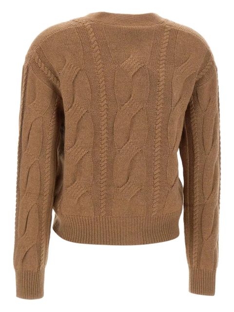 Max Mara Aladino cable-knit buttoned cardigan - Brown