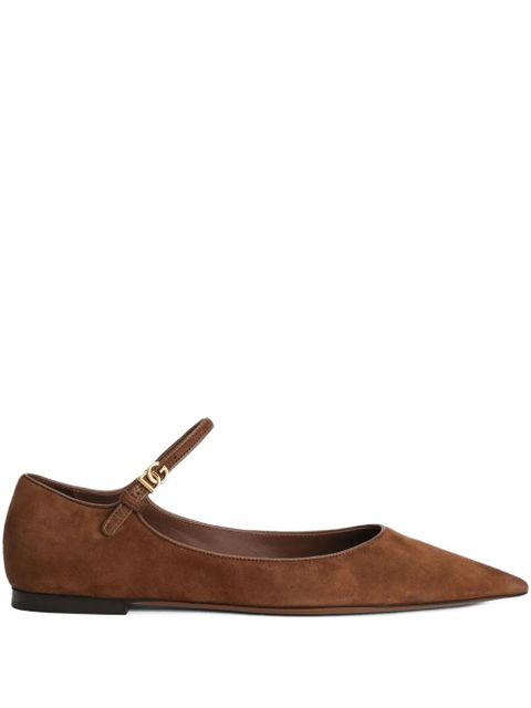 Dolce & Gabbana pointed-toe ankle-strap flats - Brown - zdjęcie produktu nr 1