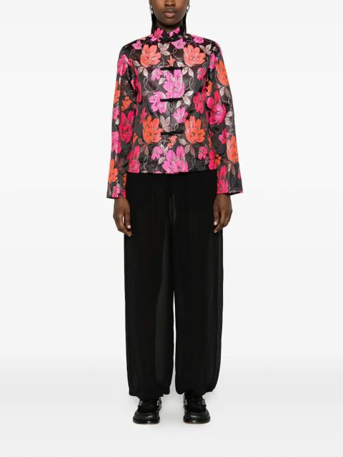 Comme Des Garçons floral-pattern jacket - Black