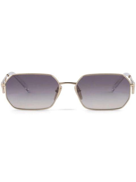 Prada Eyewear triangle-logo rectangle-frame sunglasses - Gold - zdjęcie produktu nr 1