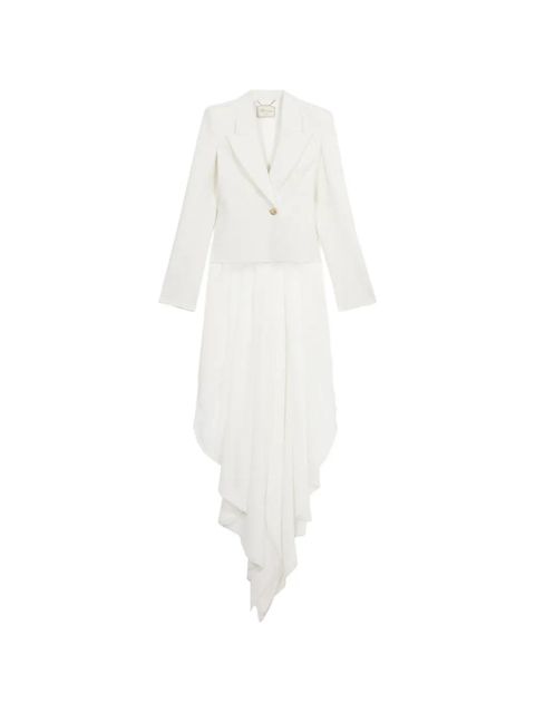 Blumarine single-breasted asymmetric-hem blazer - White - zdjęcie produktu nr 1
